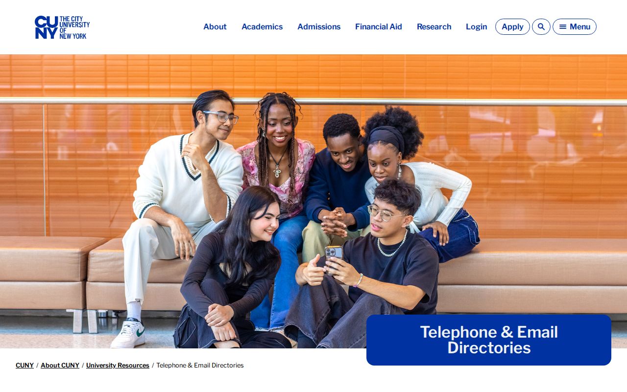 New York phone numbers hub for CUNY telephone and email directories