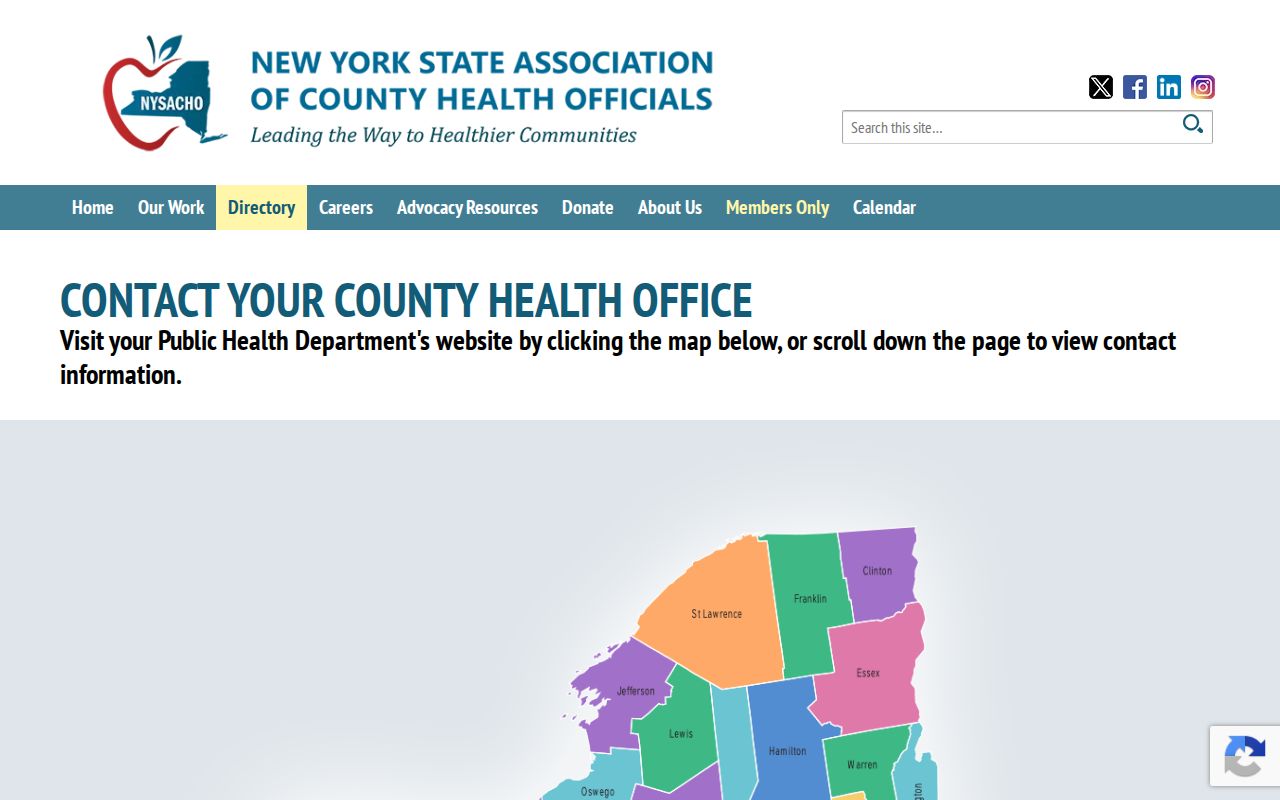 New York phone directory listing of county health department numbers statewide