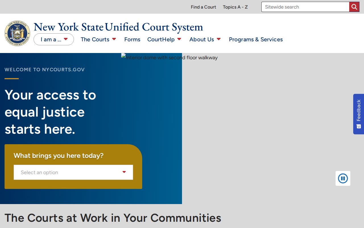 New York phone directory route to the state court finder and clerk numbers