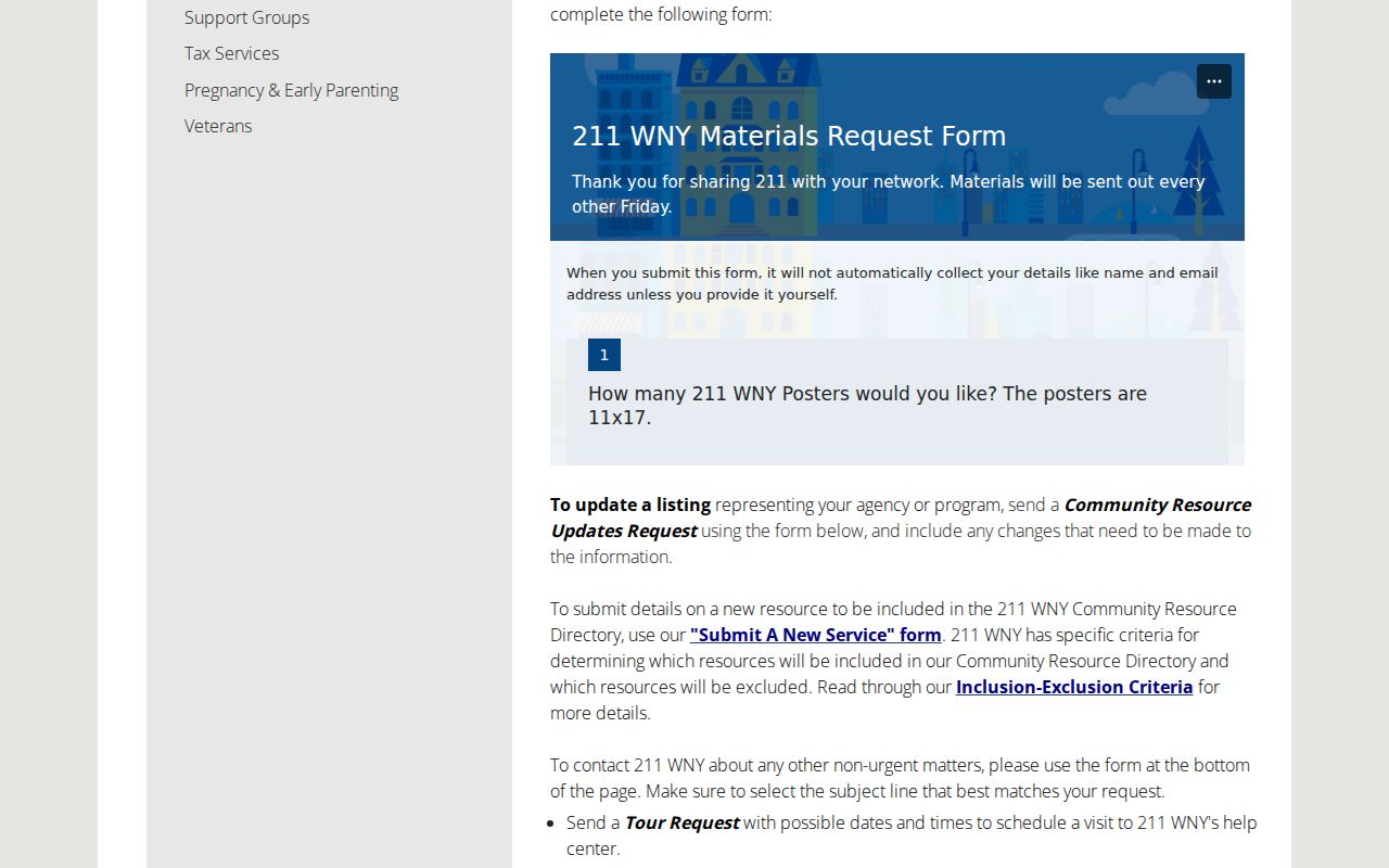 New York phone directory listing of 211 phone, text, and relay access options