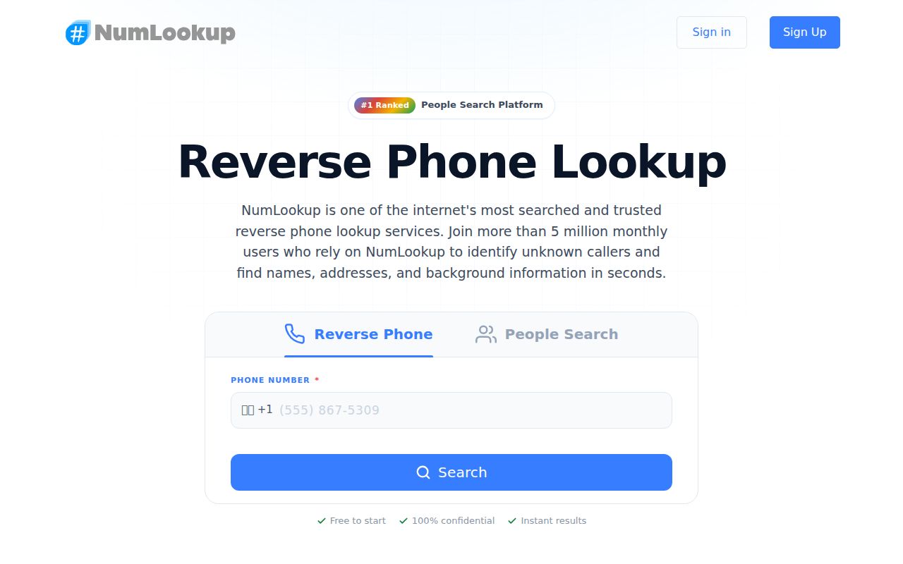 New York phone numbers checked through the NumLookup reverse phone search