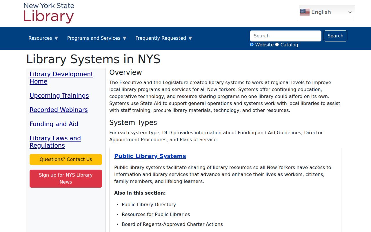 New York phone directory overview of public library systems across the state