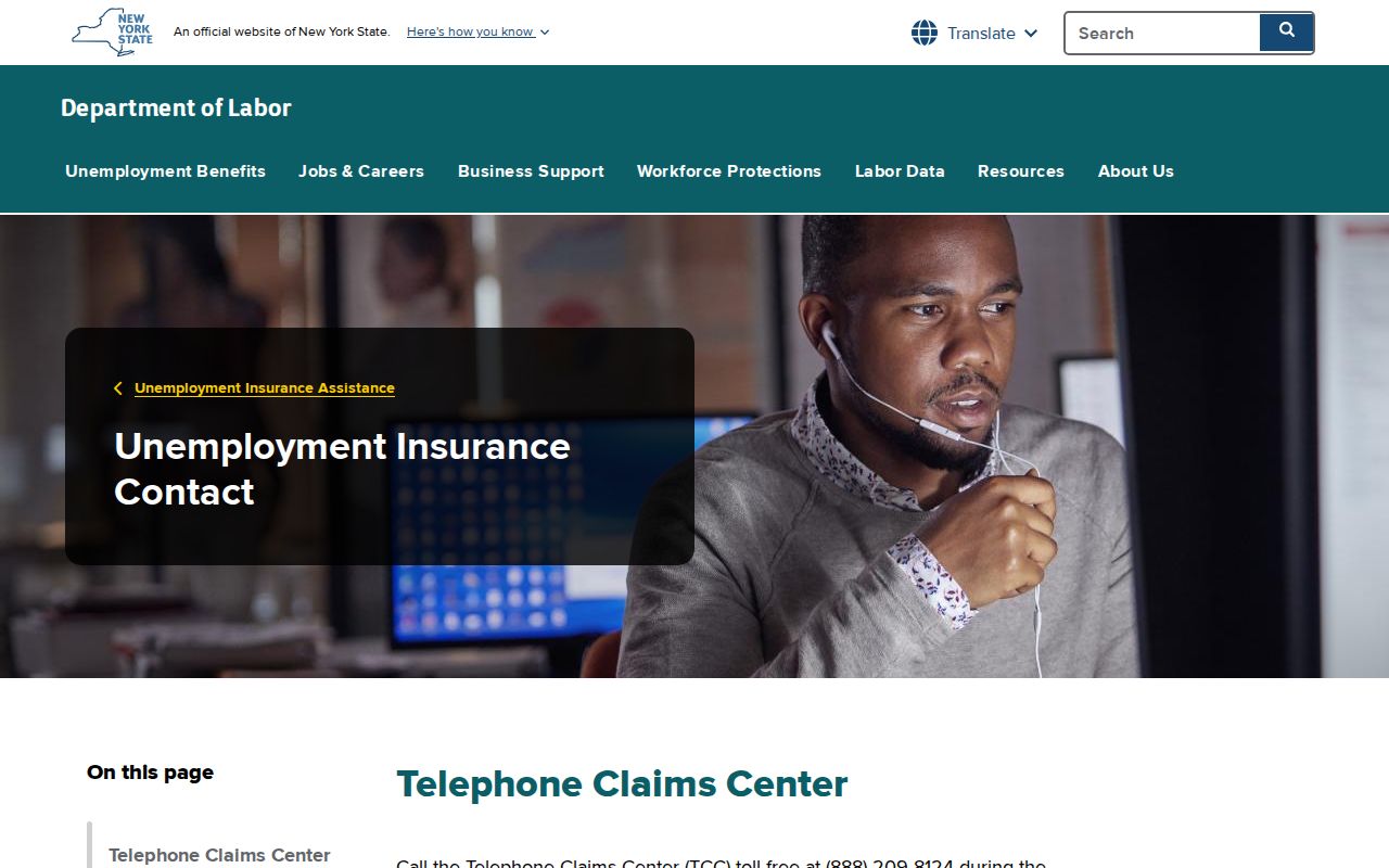 New York phone numbers for unemployment insurance claims and telephone support