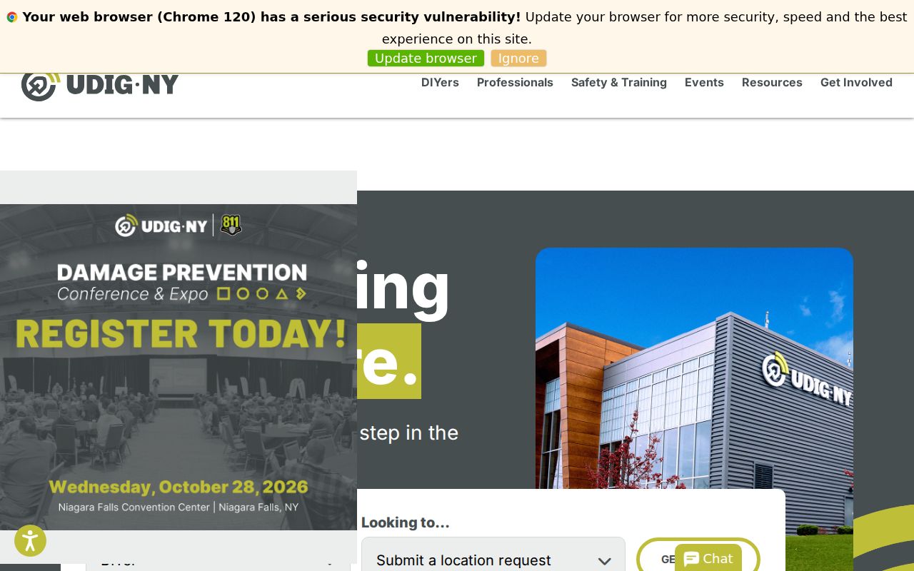 New York phone codes reference for the statewide UDig NY locate request system